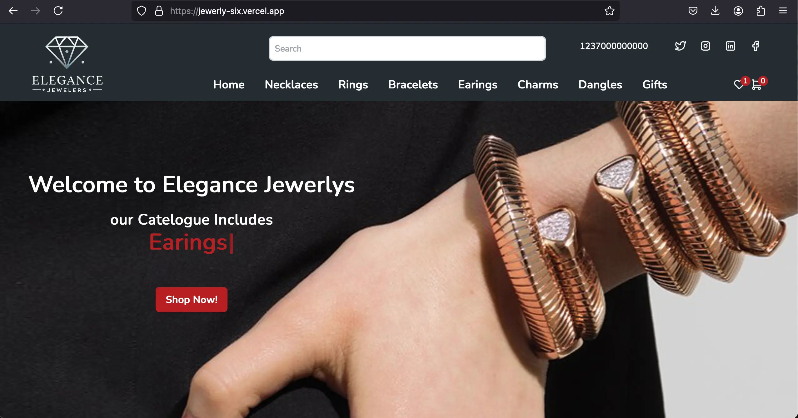 Chantosweb developers Custom Jewerly shopping Website